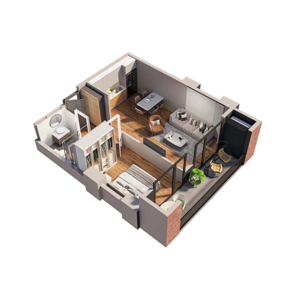 Apartment 58 — 3D plan