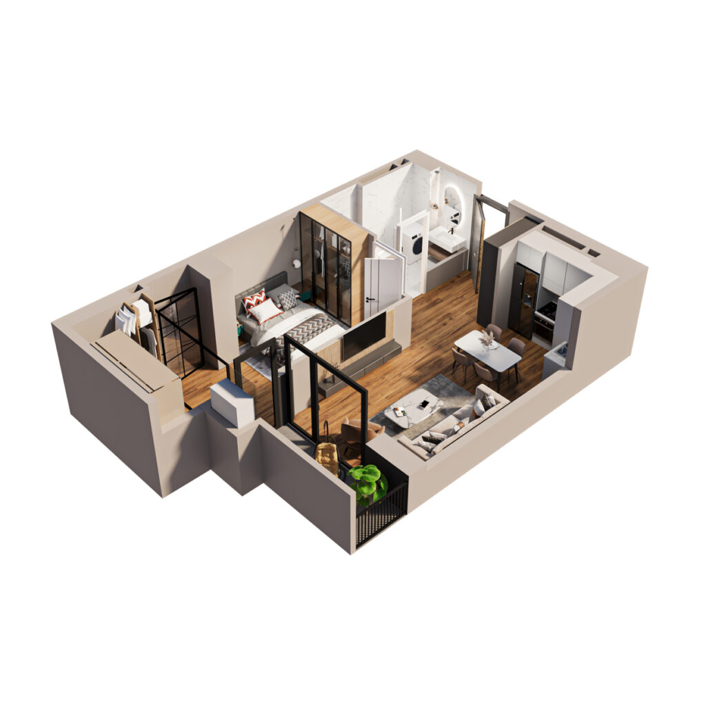 Квартира 339 — 3D планировка