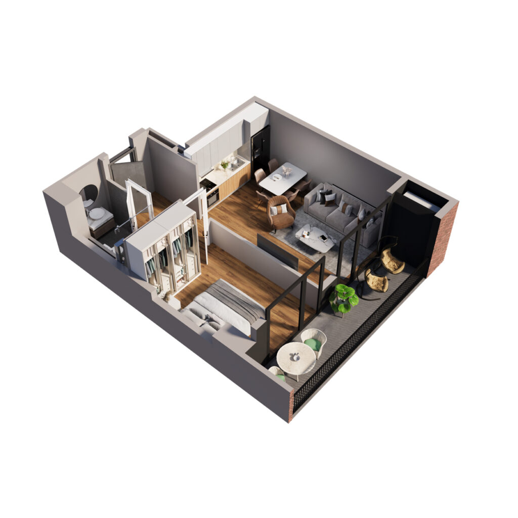 Apartment 188 — 3D plan