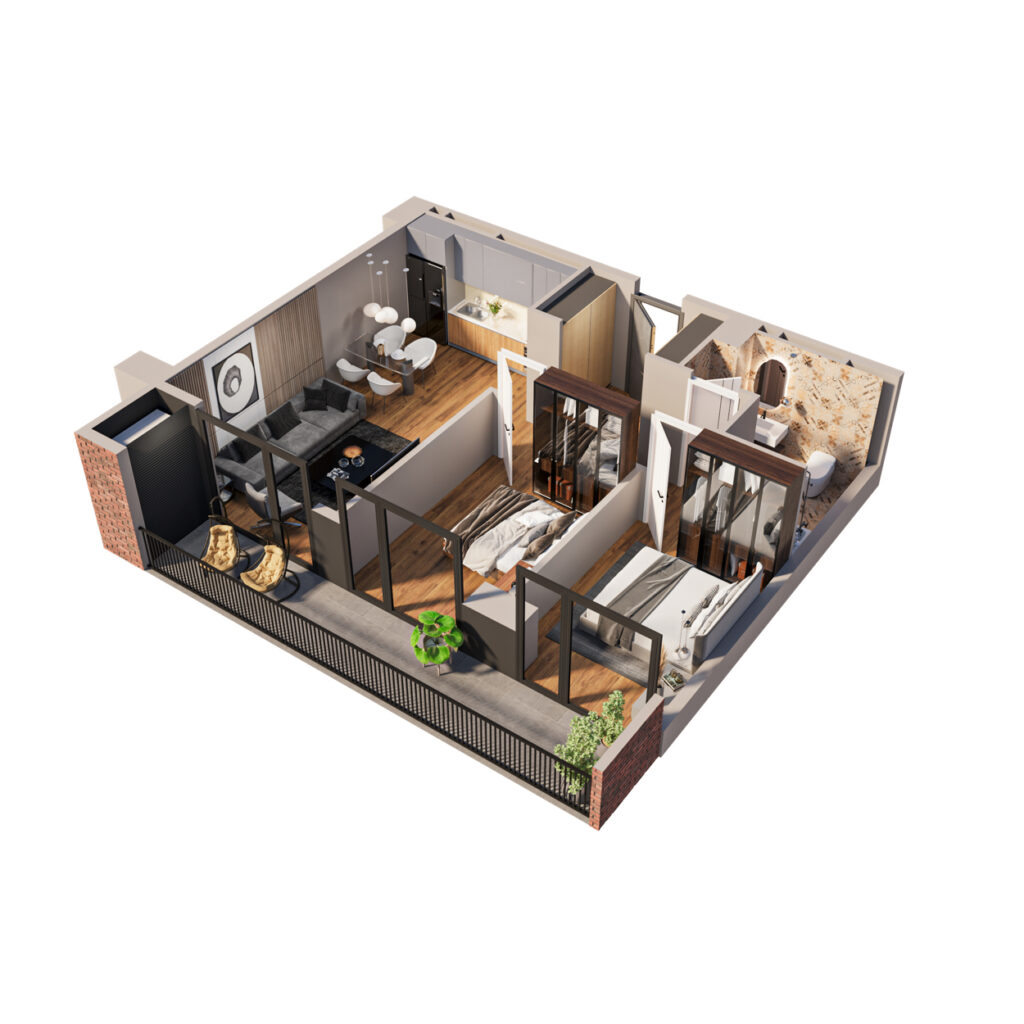 Квартира 275 — 3D планировка