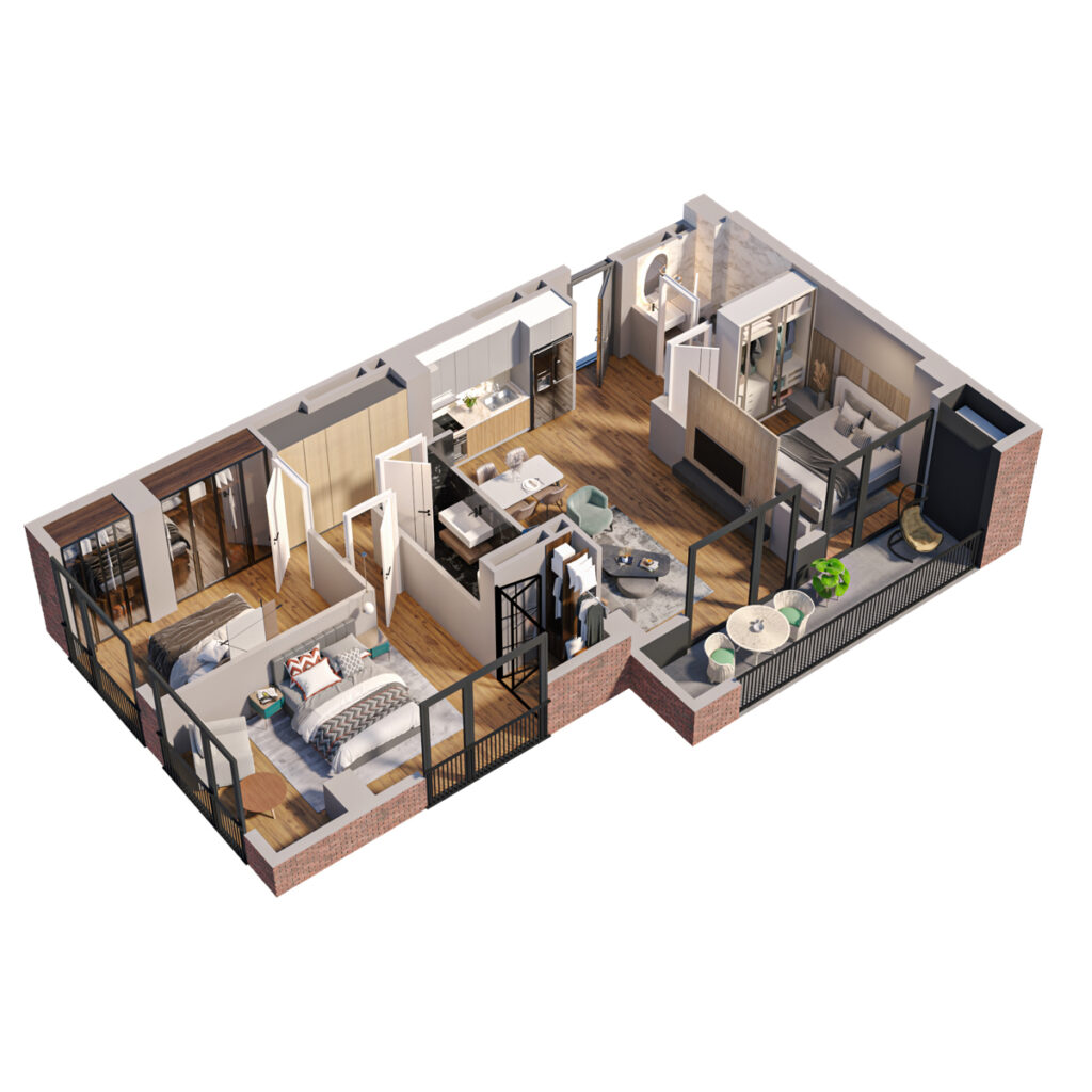 Apartment 98 — 3D plan