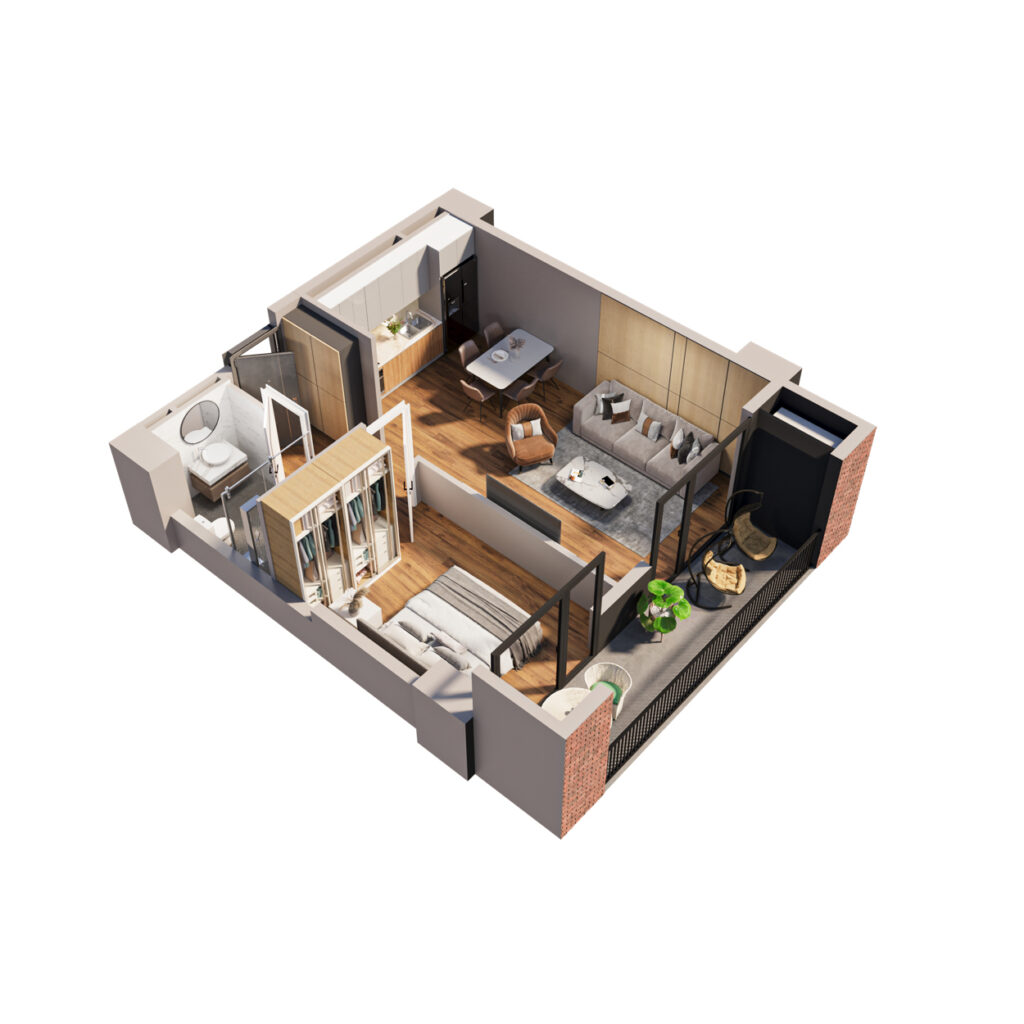ბინა 508 — 3D გეგმა