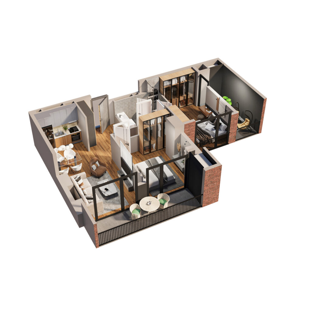 Apartment 165 — 3D plan