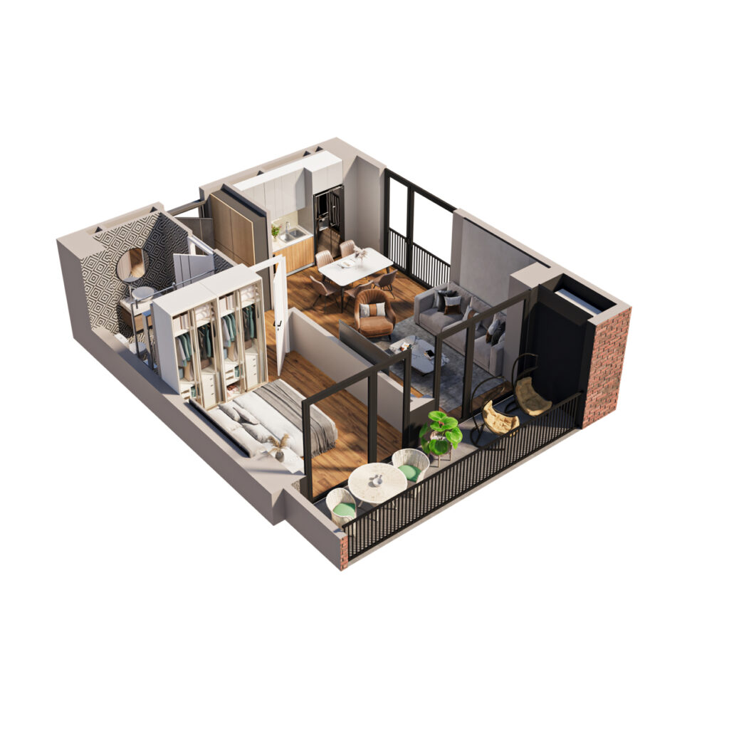 Apartment 397 — 3D plan