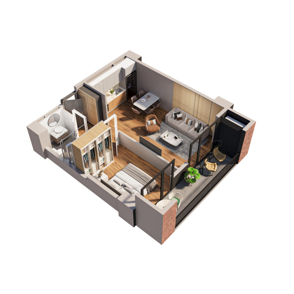 Apartment 129 — 3D plan