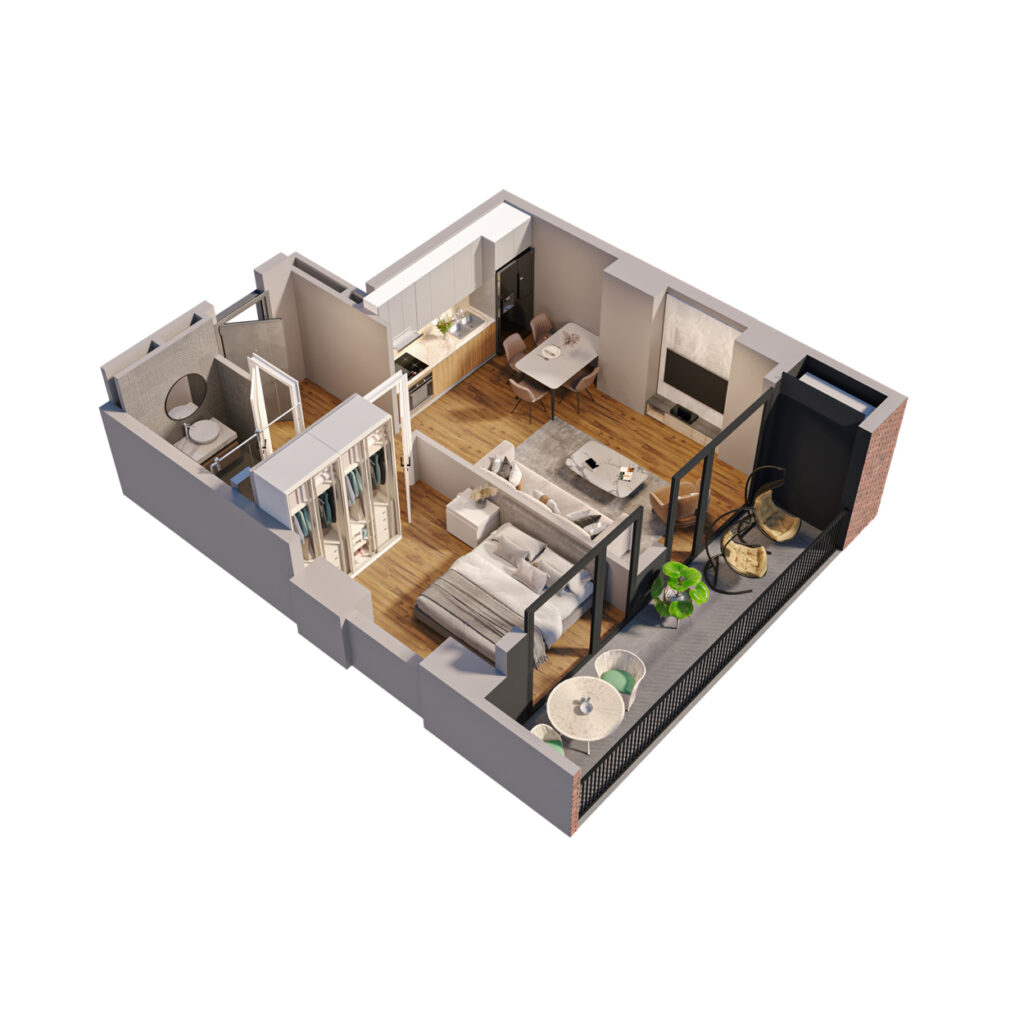 Квартира 283 — 3D планировка