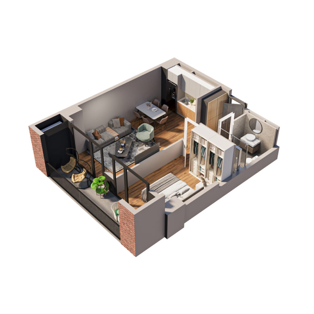 Квартира 118 — 3D планировка