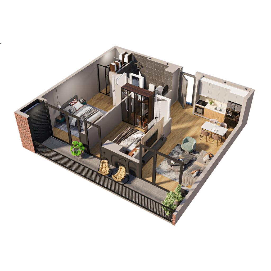 Apartment 62 — 3D plan